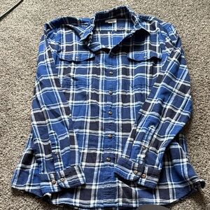 Sonoma Navy and White Plaid Shirt